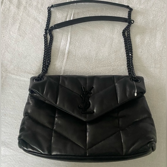 Saint Laurent PUFFER MEDIUM IN NAPPA LEATHER BLACK. $3,650 - Picture 7 of 12